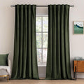 MIULEE Velvet Curtains 52x90 inches 2 Panels Olive Blackout Curtains | Luxury by MIULEE