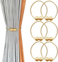 Melaluxe 6 Pack Magnetic Curtain Tiebacks, Decorative Curtain Holdbacks by Melaluxe