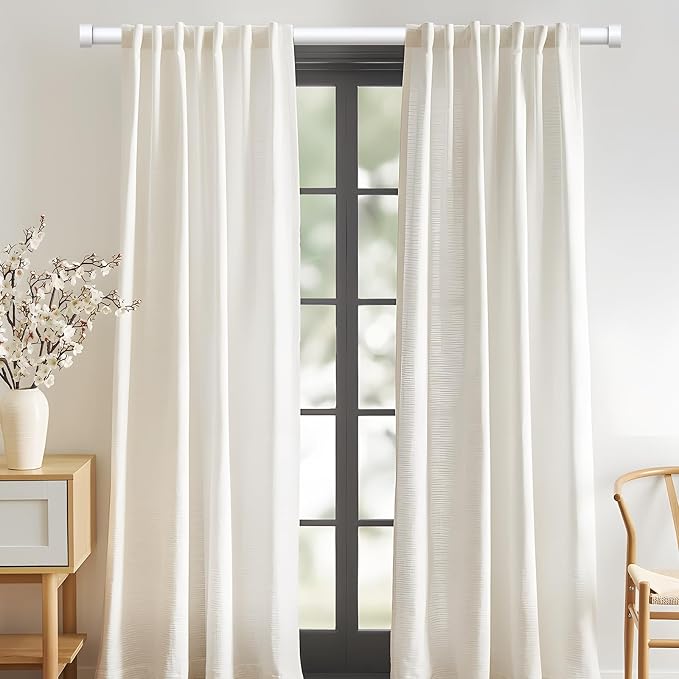 VOIIY 2 Pack Curtain Rods for Windows 28 to 48 Inch, Modern Adjustable Heavy - Image 2
