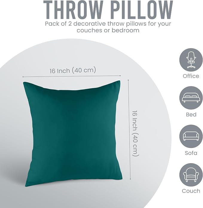 Utopia Bedding 16x16 Pillow Inserts, Dark Teal – Indoor Decorative Throw Pillows - Image 5