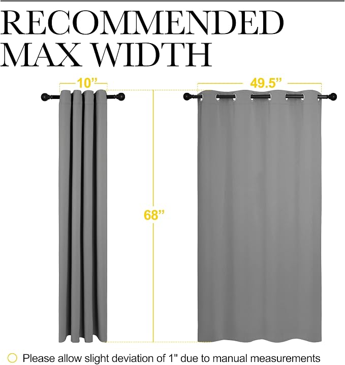 NICETOWN Silver Grey Blackout Curtain Panels - Image 6