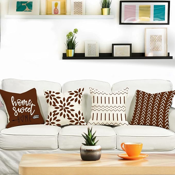YCOLL Pillow Covers 18x18 Set of 4, Modern Sofa Throw Pillow Cover Decorative - Image 2