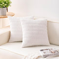 Pack of 2 Corduroy Decorative Throw Pillow Covers 24x24 InchSoft Striped Pillow by Unknown