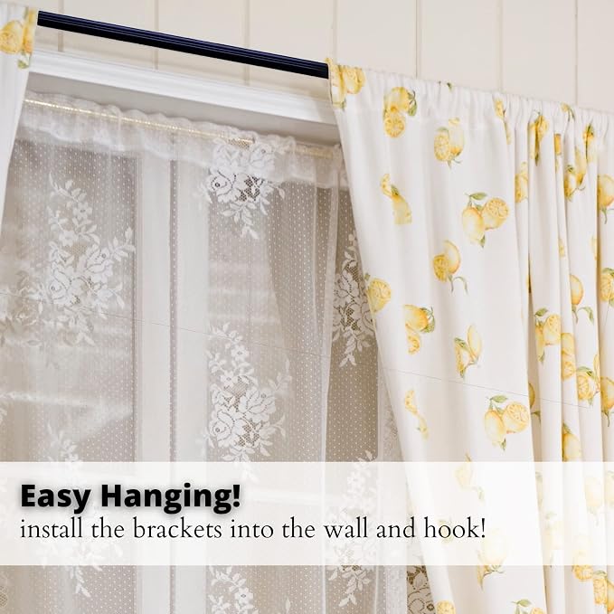Yafa Home Fashion Heavy Duty Single Standard Adjustable Curtain Rod Hardware - Image 6