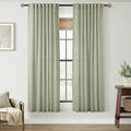 Linen Blend Sage Green Curtains 63 inch Length 2 Panels by Jolilight