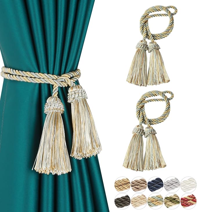 Fenghuangwu Curtain Tiebacks Handmade Decorative Curtain Holdbacks Rope by fenghuangwu