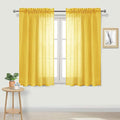 DWCN Yellow Sheer Curtains Semi Transparent Voile Rod Pocket Curtains by DWCN