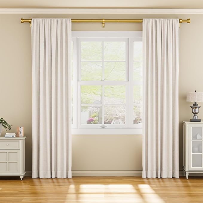 YaFex Curtain Rods 2 Pack 32-118 Inch, Heavy Duty 1 Inch Curtain Rod, Modern - Image 2