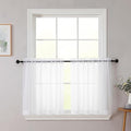 Kitchen Curtains 24 Inch Length Tier 2 Pieces, Cafe Bathroom Basement Rod by WelvetBLK