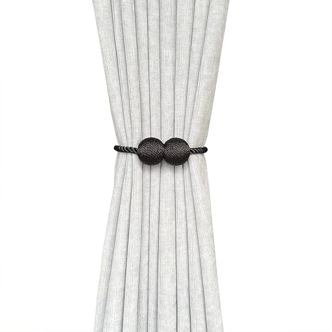 MELALUXE 2 Pack Magnetic Curtain Tiebacks, Decorative Curtain Holdbacks - Image 3
