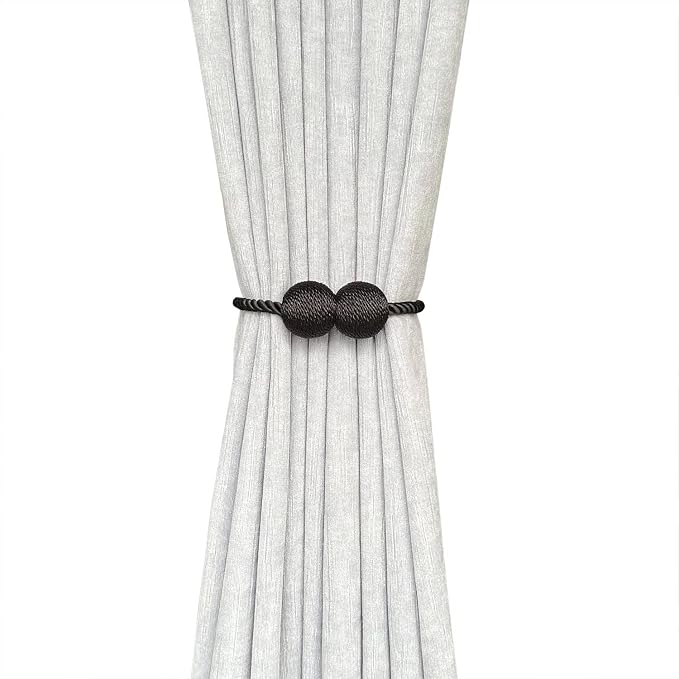 Melaluxe 6 Pack Magnetic Curtain Tiebacks, Decorative Curtain Holdbacks - Image 3