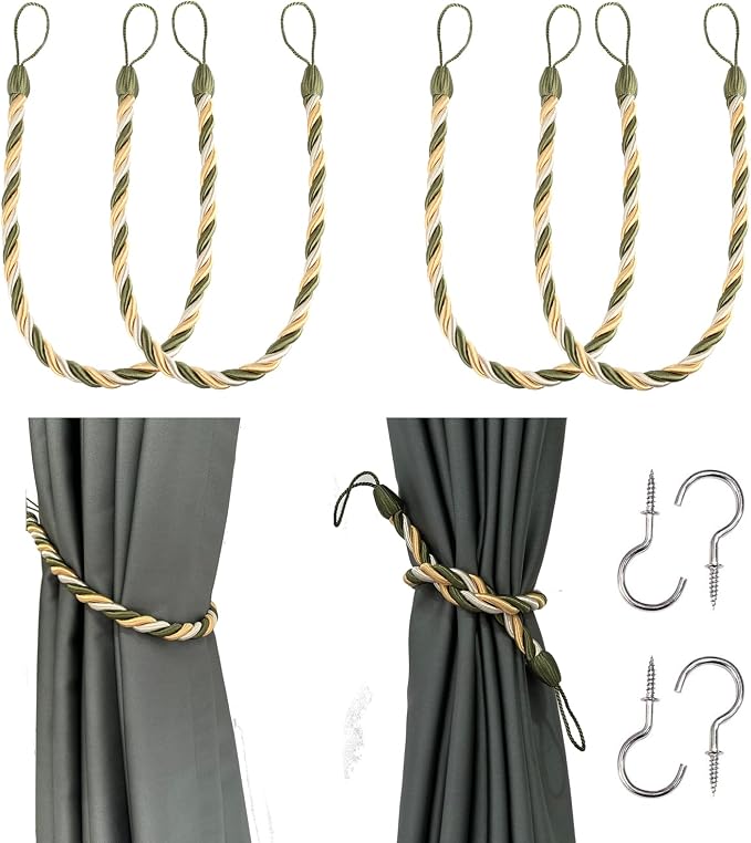 BEL AVENIR Curtain Tiebacks Ropes Tie-Backs, Handmade Curtain Holdbacks… by BELAVENIR