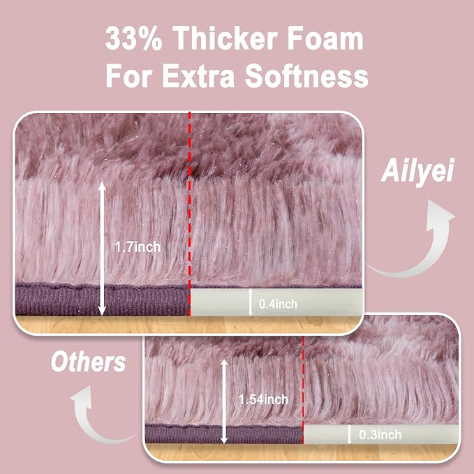Soft Runner Rugs for Bedroom Hallways, 2x4 Tie-Dyed Grey Purple Fluffy Shag - Image 5