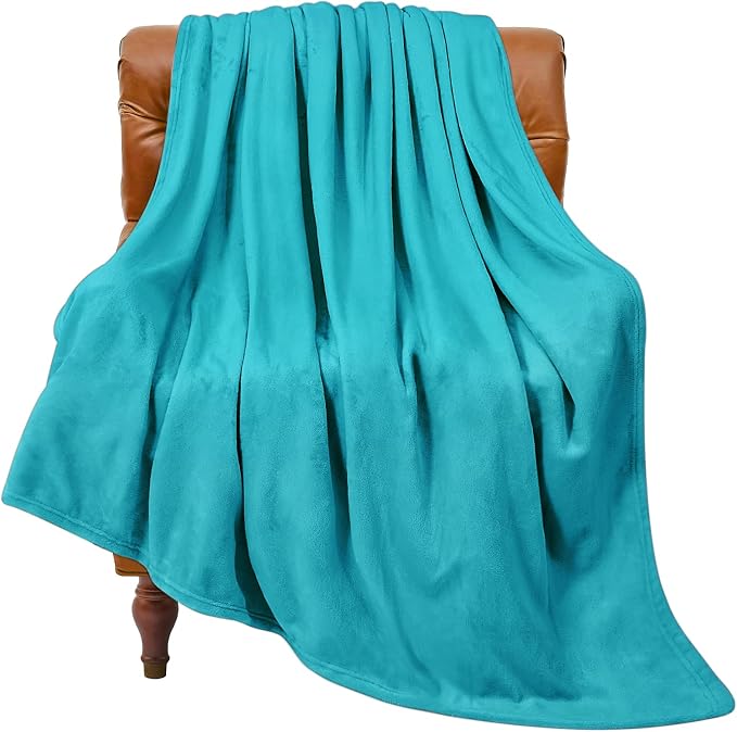 BEDELITE Fleece Blanket Teal Throw Blanket by BEDELITE