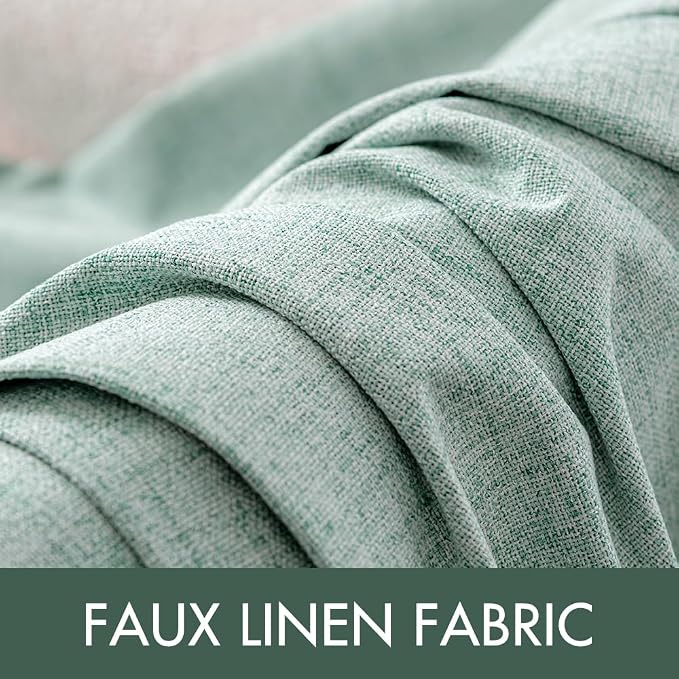 MIULEE Linen Texture Curtains for Bedroom Solid 100% Blackout Thermal Insulated - Image 5