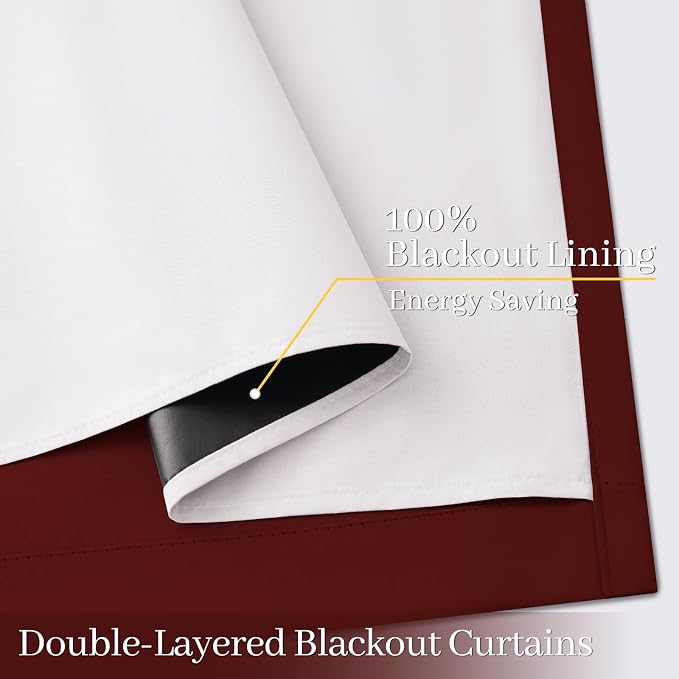 Yakamok 100% Blackout Curtain Panels 84 inches Cold and Light Blocking Drapes - Image 5