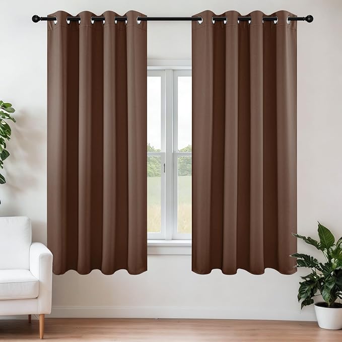 Joydeco Blackout Curtains 45 inch Length 2 Panels Set, Thermal Insulated Long by JOYDECO