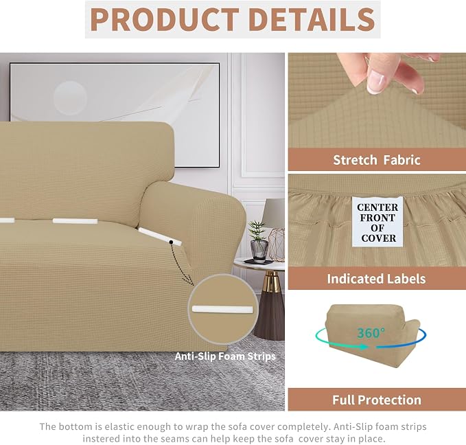 Easy-Going 100% Waterproof Couch Cover, Dual Waterproof Sofa Cover, Stretch - Image 5