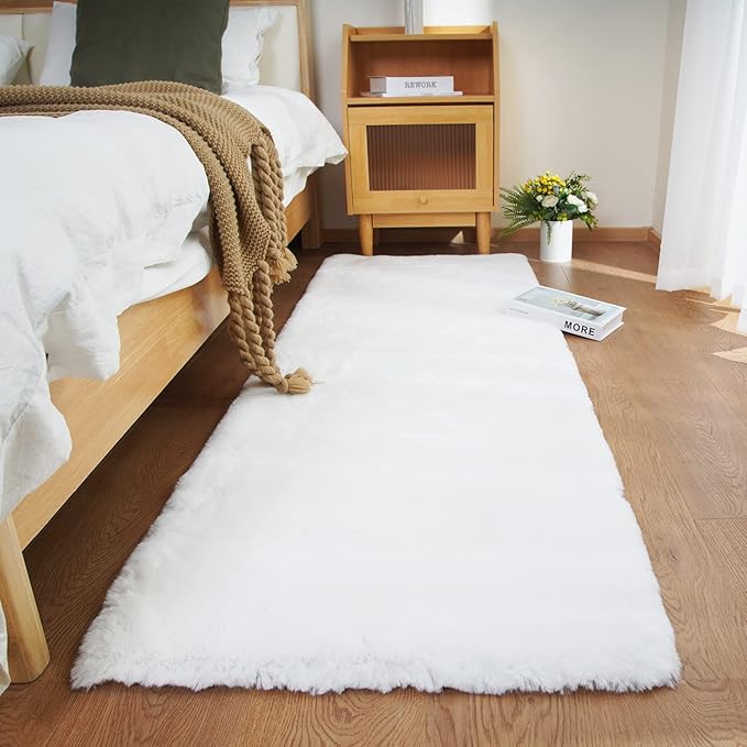 Ghouse Ultra Soft Faux Rabbit Fur Rug, Machine Washable Area Rugs - Image 2