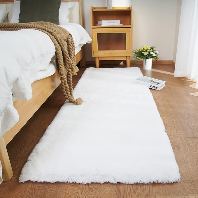 Ghouse Ultra Soft Faux Rabbit Fur Rug, Machine Washable Area Rugs by Ghouse