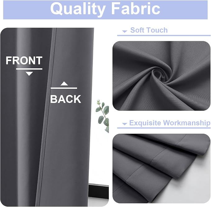 Simplebrand Ava Grey Blackout Curtains - Image 3