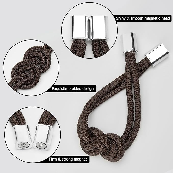 NICEEC 2 Pack Mini Magnetic Curtain Tiebacks Nordic Simple Style Drape Tie - Image 3