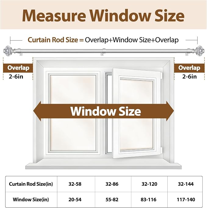 Curtain Rod 32 to 58 Inches, USFOOK 7/8 inch Telescoping Splicing Curtain rods - Image 7