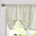 jinchan Tie Up Linen Textured Striped Bow Tie Curtain by JINCHAN