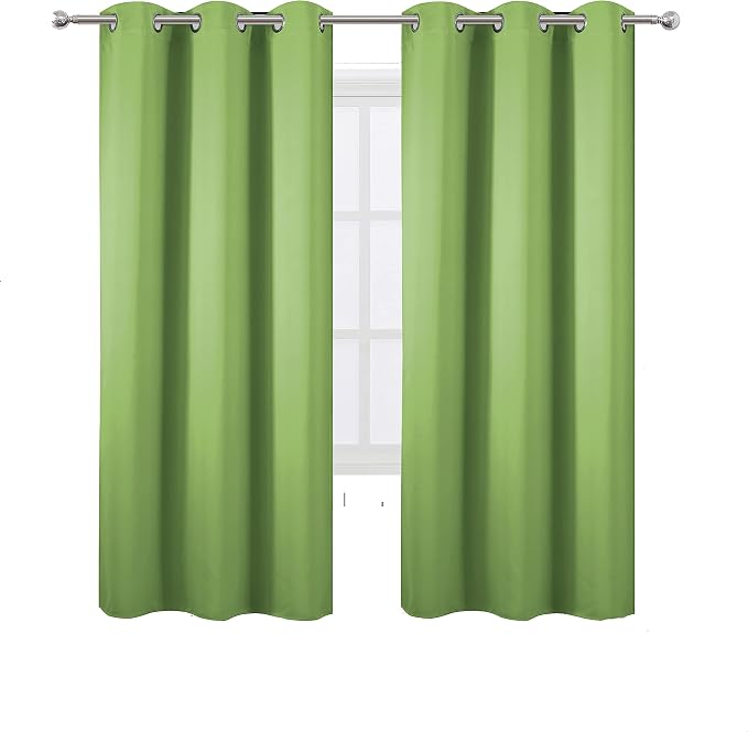 LEMOMO Light Green Thermal Blackout Curtains/42 x 72 Inch/Set of 2 Panels Room - Image 2