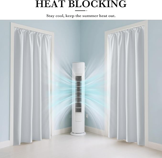 RYB HOME White 100% Blackout Curtains, Thermal Insulated Heat & UV Blocking - Image 4