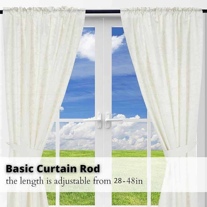Yafa Home Fashion Heavy Duty Single Standard Adjustable Curtain Rod Hardware - Image 3