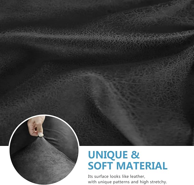 Leather Look Couch Cushion Covers Sofa Seat Slipcovers Sets Couches Furniture - Image 5