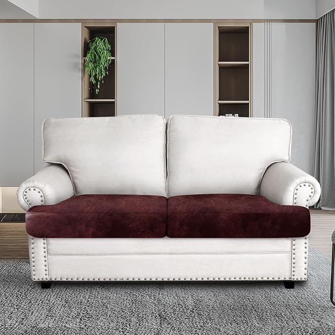 Leather Look Couch Cushion Covers Sofa Seat Slipcovers Sets Couches Furniture - Image 3