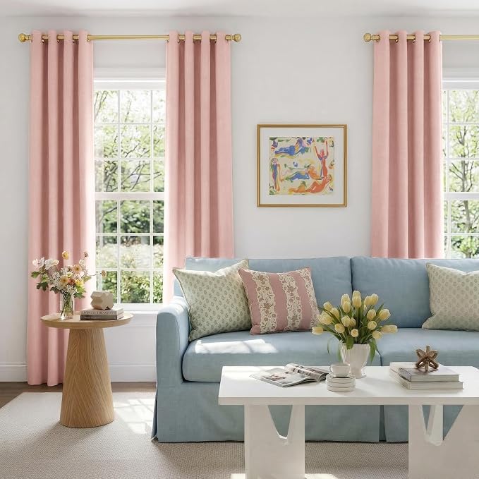 100% Blackout Shield Linen Blackout Curtains - Image 4