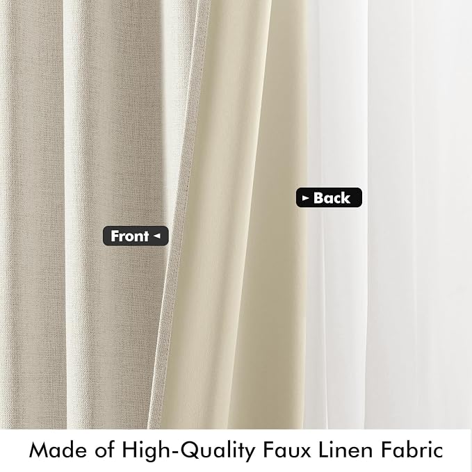 MIULEE 100% Blackout Linen Curtains - Image 6