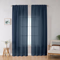 OWENIE Blue Sheer Curtains, Sheer Curtains 78 inches Long 2 Panels Set by OWENIE