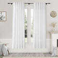 Nanspring White Semi Sheer Linen Curtains 72 inch Length by Nanspring