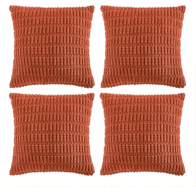 Fancy Homi 4 Packs Boho Burnt Orange Fall Decorative Throw Pillow Covers 14x14 by Fancy+Homi