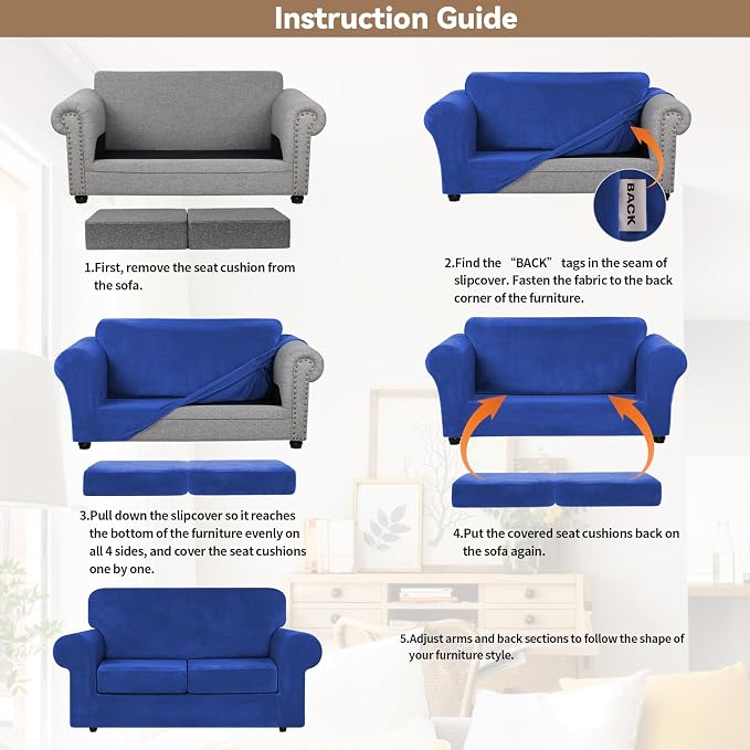 WEERRW Velvet Couch Covers for 2 Cushion Couch Sofa - Image 6