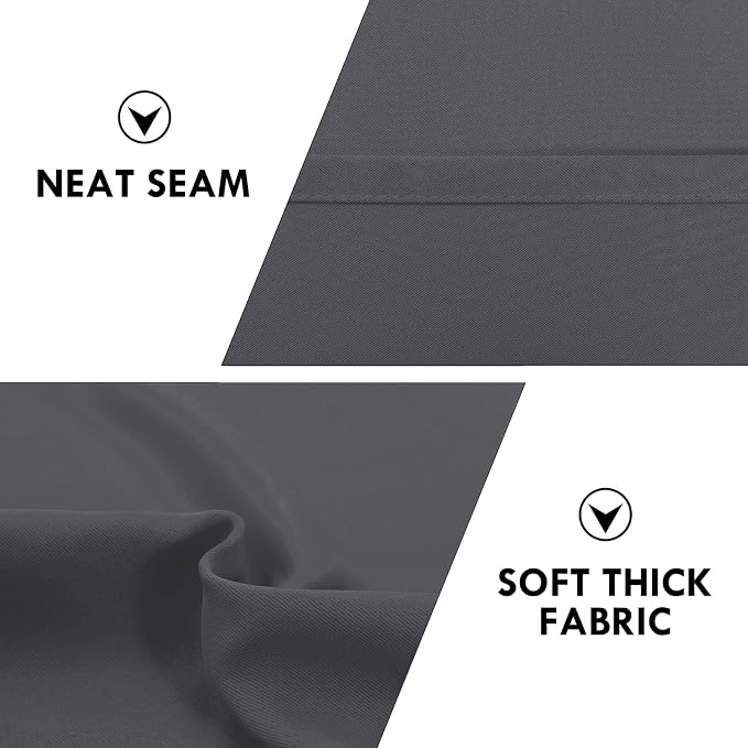 DWCN Bedroom Blackout Curtains 60 x 63 Inches Length 2 Panels Set, Solid - Image 6