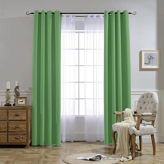 NICETOWN Forest Green Blackout Curtains 84 inches Long 2 Panels Set - Image 7