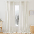 RYB HOME Semi Sheer Curtains 102 inches Long, Back Tab Light Filtration Half by RYBHOME