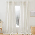 RYB HOME Extra Long Sheer Curtains, Linen Look Elegant Texture Semitransparent by RYBHOME