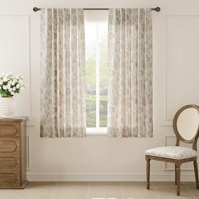 jinchan Linen Floral Curtains for Living Room - Image 2