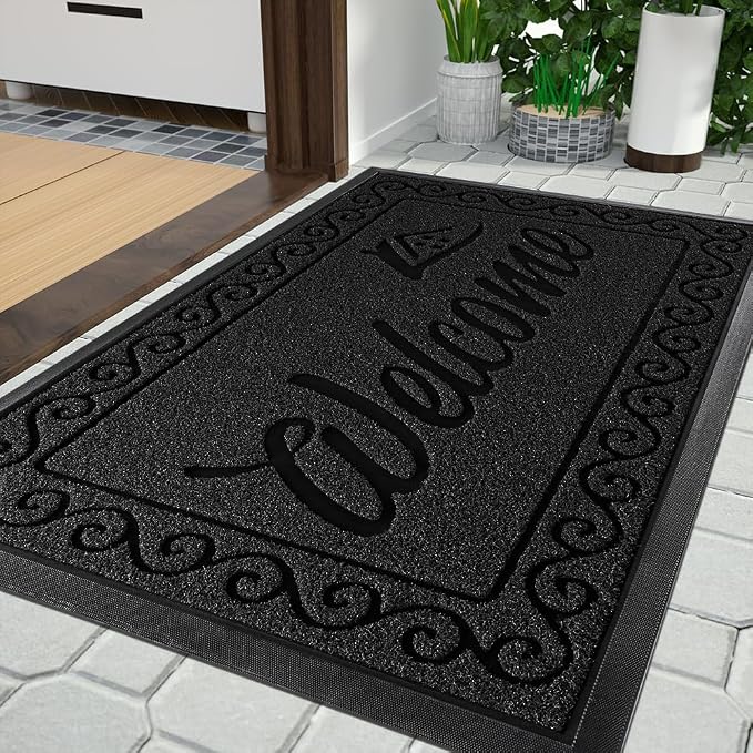 Yimobra Welcome Mat Outdoor Indoor, Waterproof Heavy Duty Front Door Mat by Yimobra