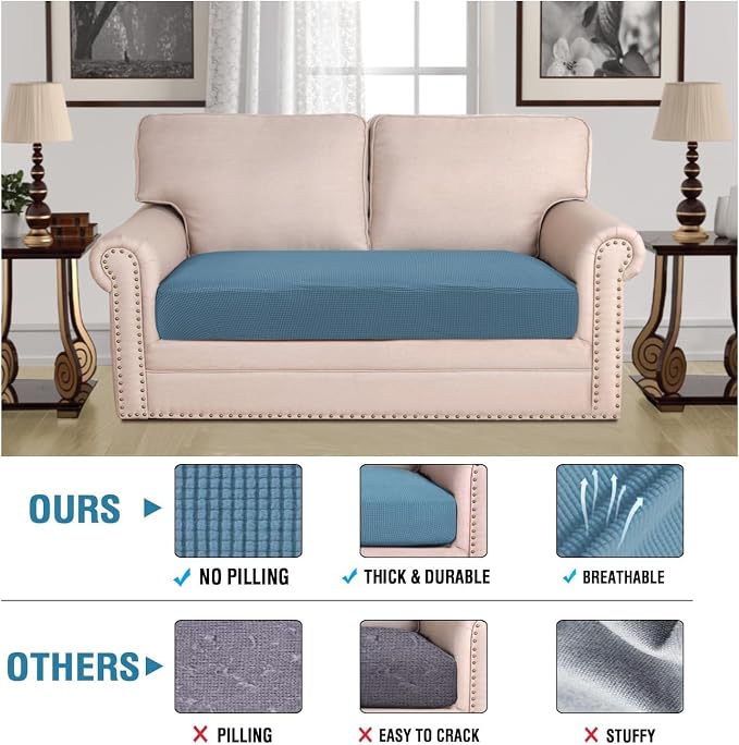 H.VERSAILTEX Super Stretch Individual Seat Cushion Covers Sofa Covers Couch - Image 2