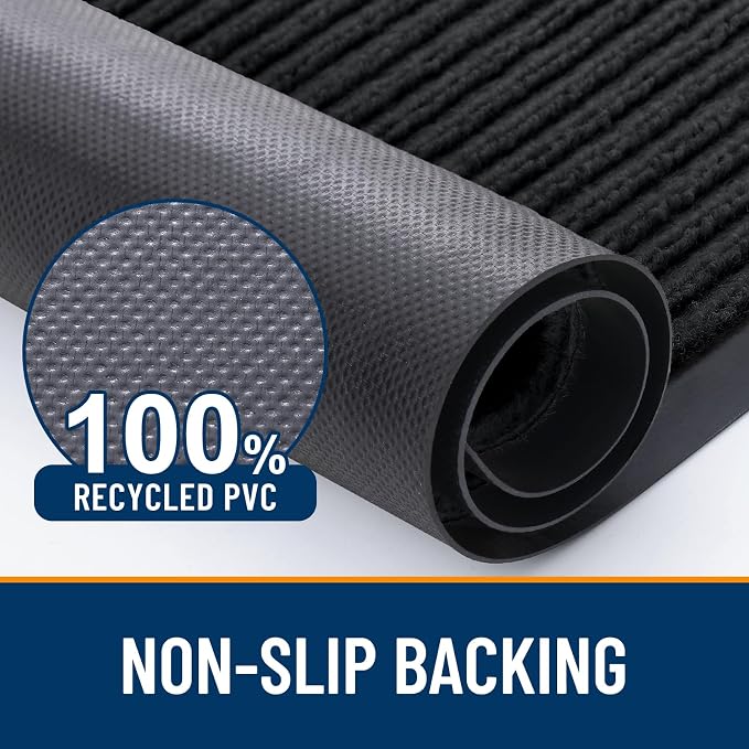 OLANLY 2-Pack Front Door Mats 71x47, Waterproof Heavy-Duty Doormats | Black - Image 3