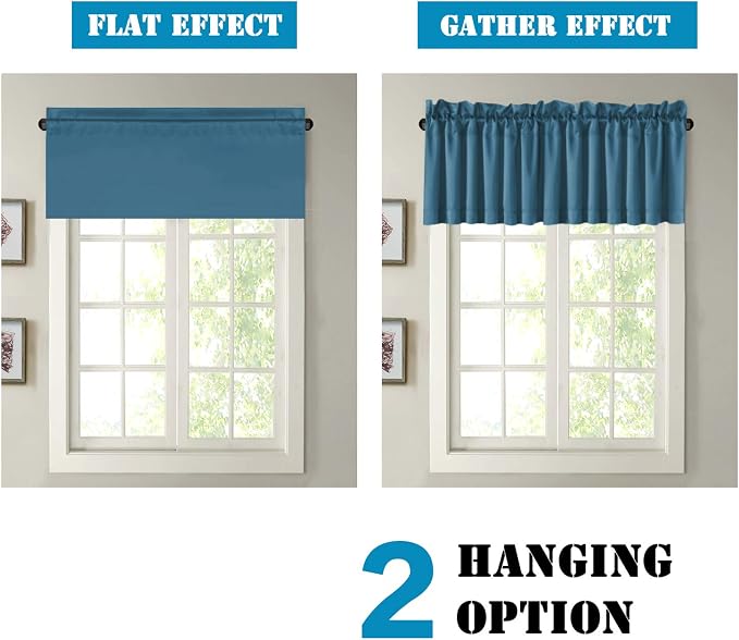 H.VERSAILTEX Blackout Valances for Windows, Kitchen Window Valance Curtains for - Image 6