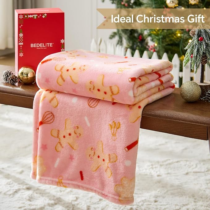 BEDELITE Pink Christmas Throw Blanket - Image 2