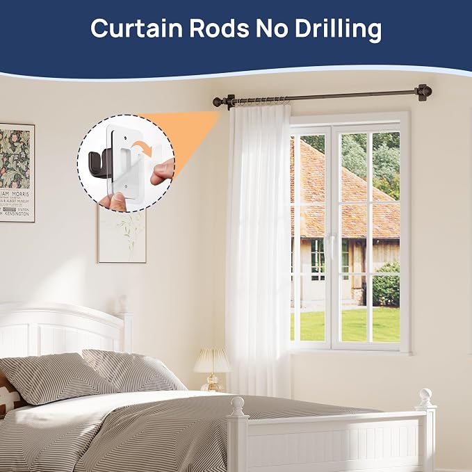 ENJOYBASICS No Drill Curtain Rods - Image 3